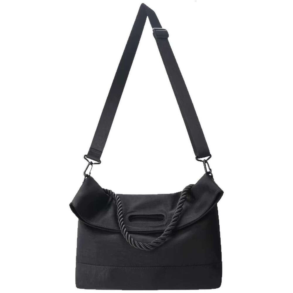 2025 Large Capacity Crossbody Korean Style College Trend Fashion Shoulder Solid Color Nylon Simple Thick Strap Bag