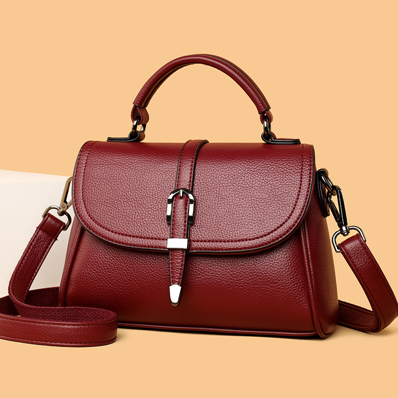 Women's High-End Feel Middle-Aged Mom Handbag Large Capacity Fashion Simple Crossbody Elegant Light Luxury Shoulder Bag