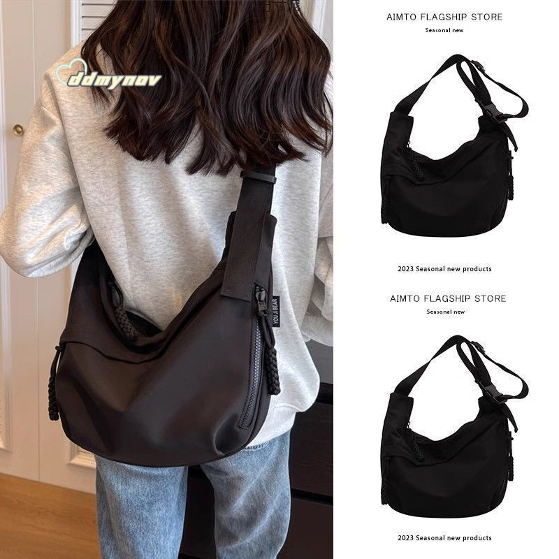 2025Dumpling for Women New Sports Casual Oxford Cloth Shoulder Versatile Crossbody Travel Large Capacity Crescent Bag ddmynov