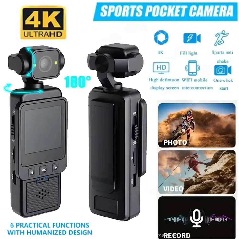 128GB Handheld Action Camera Wifi Pocket Camera HD Display WiFi Wireless Video Recorder Built-in Fill Light 180rotate Sport Cam R250610