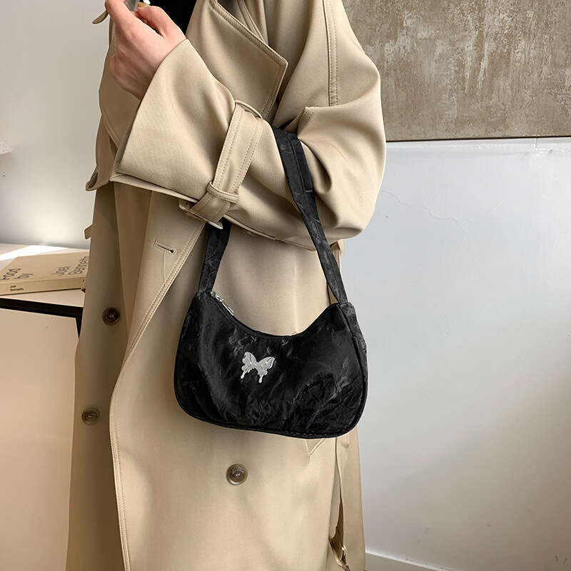 Pleated Shoulder New Niche Design Versatile Ins Underarm Trending Korean Style Women's Bag This Year