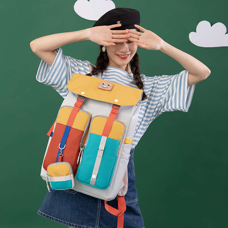 Ins Korean Style Niche Junior High School Student For Girls Cute Casual Fashion Versatile Flip Cover Travel Backpack