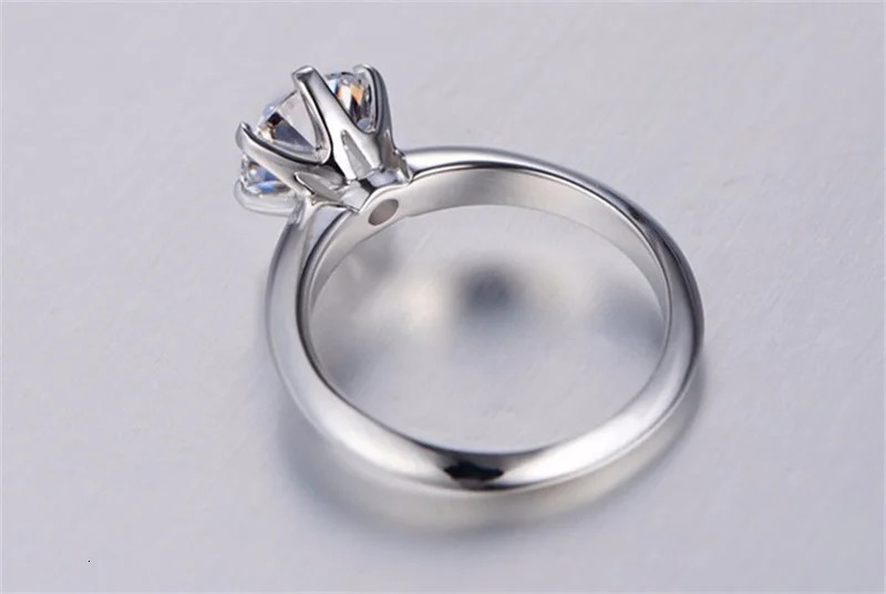 Real Solid 925 Silver Solitaire Rings Top 1 SONA Diamant Wedding Rings for Women Bride Gift Bijoux 250610