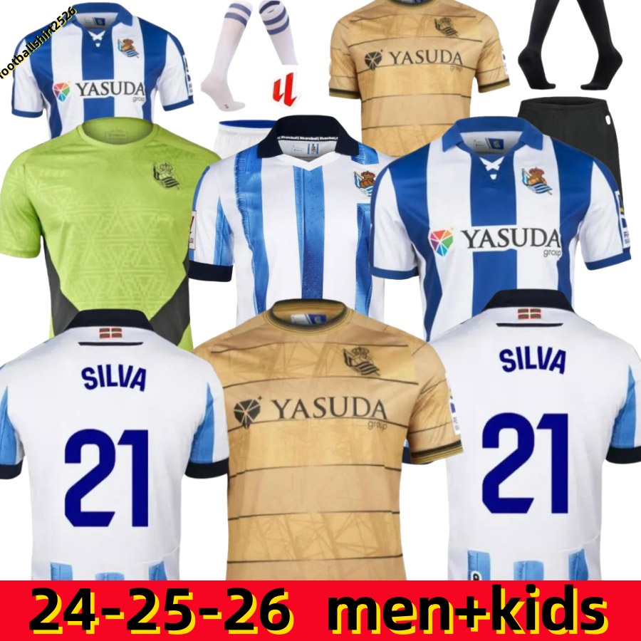 2024 2025 2026 Real Sociedad Soccer Jerseys TAKE KUBO OYARZABAL SADIQ ANDRE SIA ZUBIMENDI home away third royal society Men kids kits football shirt