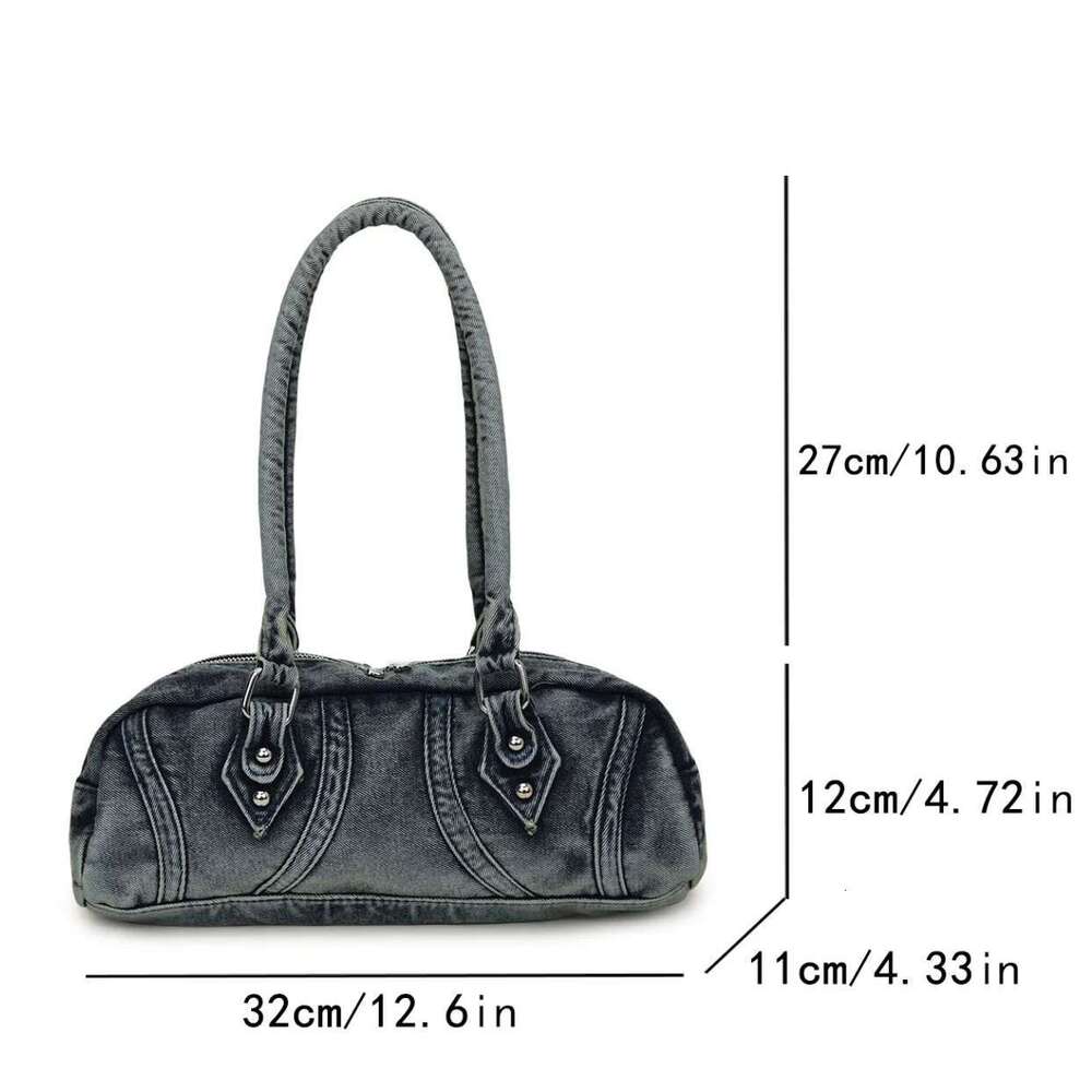Casual Travel For Women Designer Business Boston Large Capacity Denim Shoulder Bag Leisure Pillow Handbag Lady