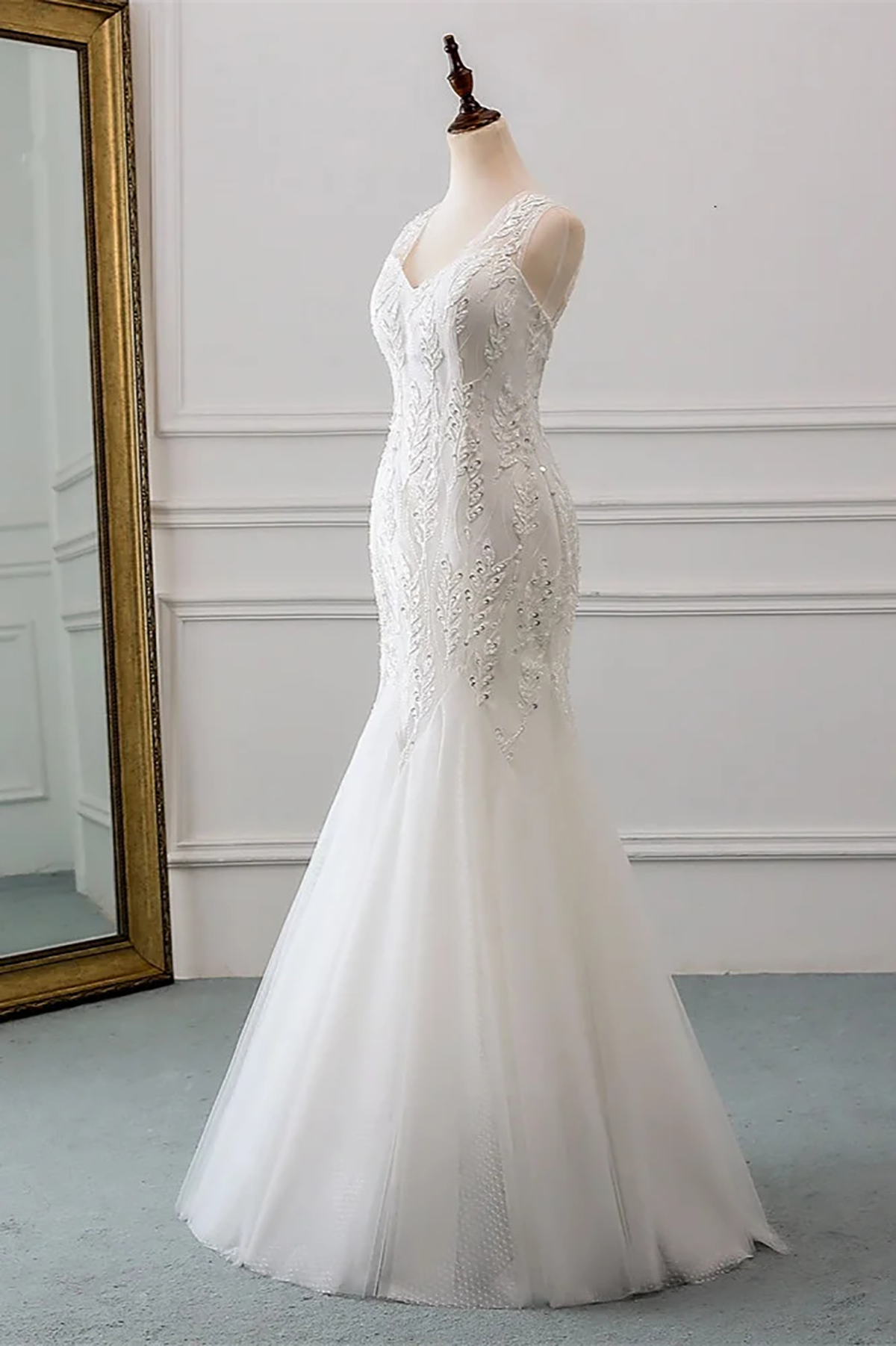 Elegant Sequined Lace Mermaid Wedding Dresses Sweetheart Neck Bridal Gowns Sleeveless Tulle Skirt Bride Dresses Second Birthday Engagement Gowns