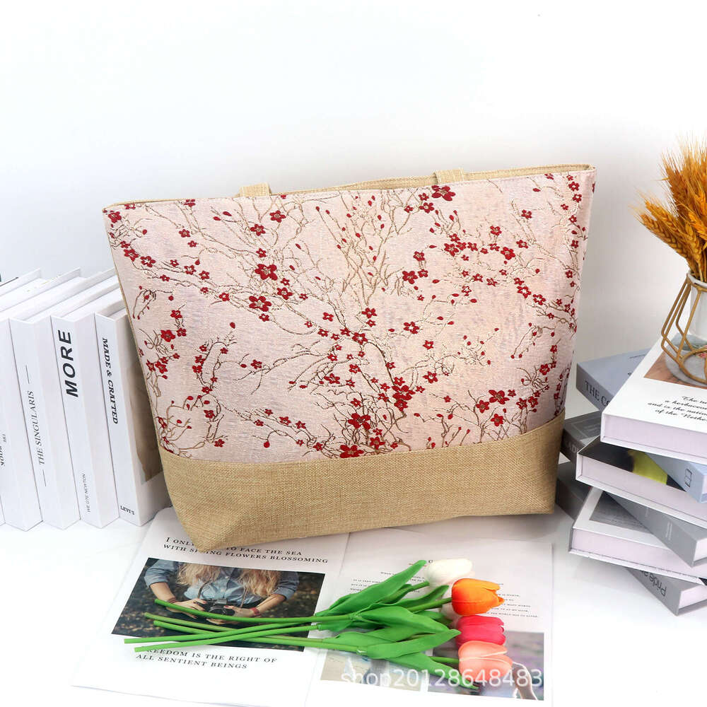 Canvas Work Commute High Aesthetic Landscape Tote Bag College Students Large Capacity Versatile Literary Style For Women