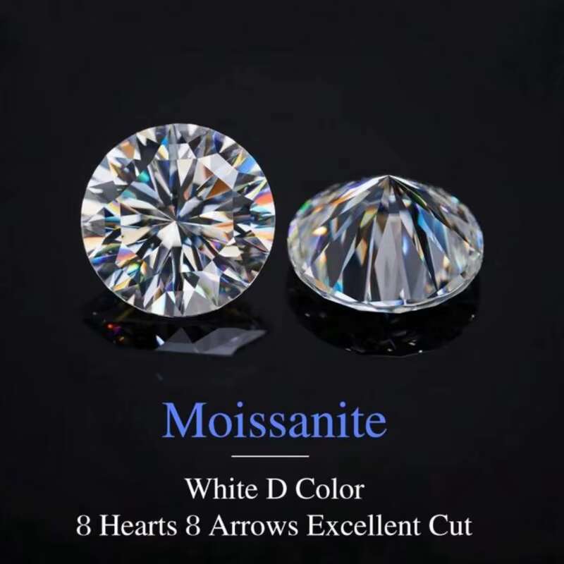 Custom Vss 1.0ct 6.5mm Carat Brilliant Cut Moissanite Diamond S925 Sterling Silver Wedding Huggie Earring for Women Best Gift