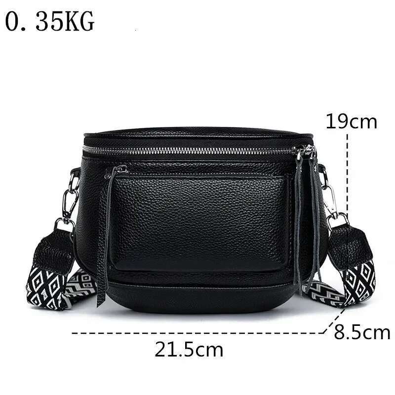 New Genuine Leather Handbag Women Saddle Bag Cowhide Female Fashion Shoulder Crossbody Bags For Ladies Totes
