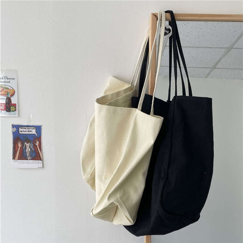 Korean Dongdaemun Large Capacity Artistic Canvas Tote Bag 2021 New Trendy Fashion Simple Shoulder Handbag