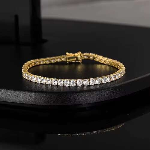 HIP HOP Mossanite Jewelry 3mm Tennis Bracelet 925 Sterling Silver Vvs Moissanite Diamond