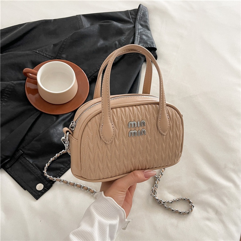 2025 Free Shipping Women's Designer Luxury Fashion New Wrinkle Fashion Small Square Bag Single Shoulder Crossbody Bag black