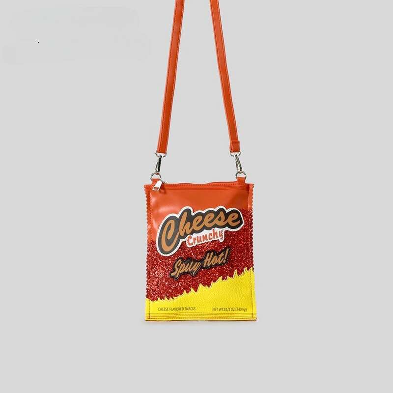 2025 New Niche Personality Creative Funny Cheese Shoulder Crossbody Orange Small Square for Women Unique and Strange Bag