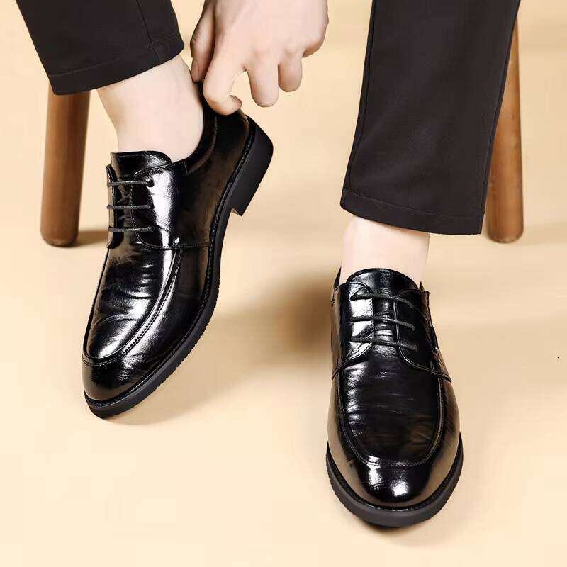 High Quality Cowhide Upper Air Out Sole Lightweight Stretch Men's Casual Leather Shoes