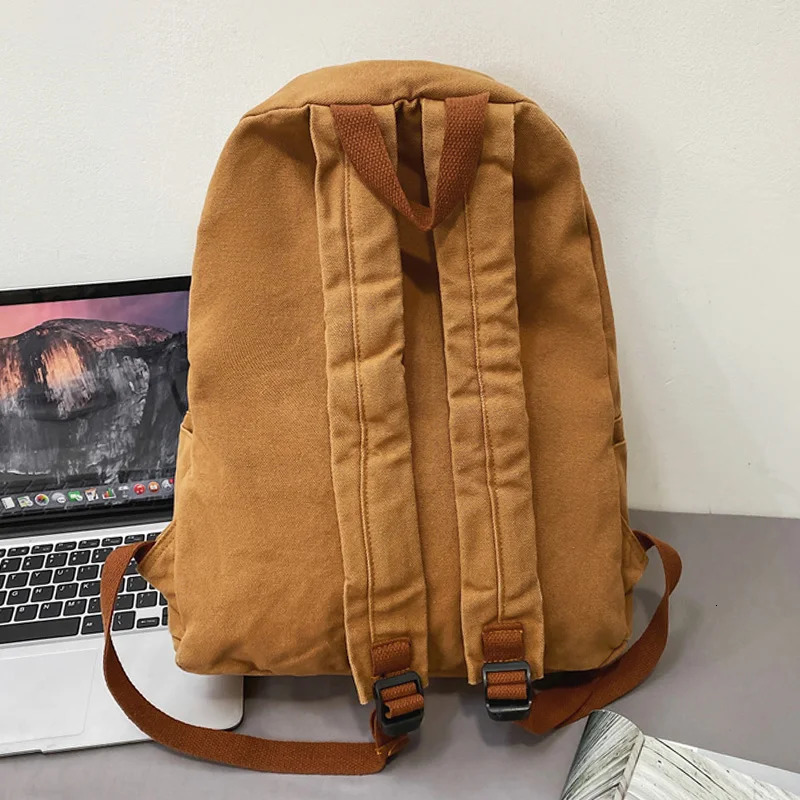 Cool Canvas Green Laptop Student Bag Trendy Women Men College Bag Female Backpack Male Lady Travel Backpack Fashion 250606