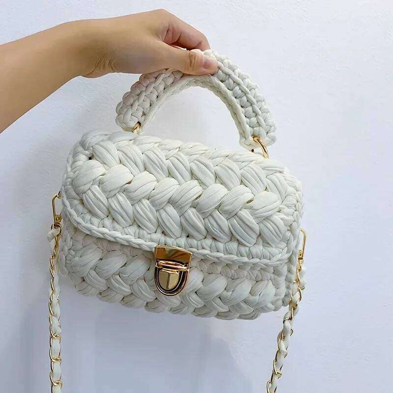 DIY Knitted Wallet Fashion Rope Woven Ladies Handbag Designer Casual Chain Shoulder Messenger Bag