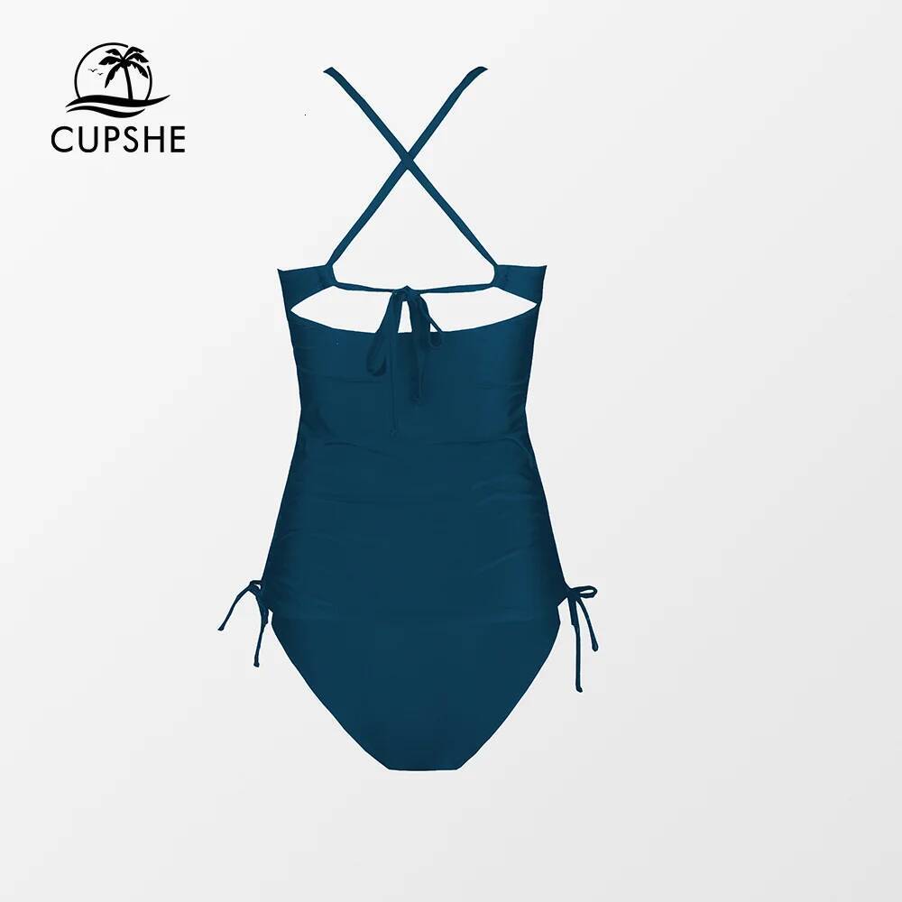 Cupshe Maternity Mid Waist Tankini Swimsuit For Pregnant Women Sexy Cut Out Bikini Sets Two Piece Swimwear Bathing Suit