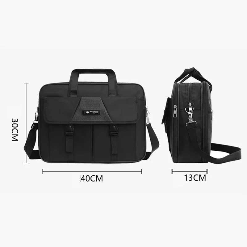Large Capacity Briefcase Nylon Oxford Fabric Casual Business Style Laptop Computer Shoulder Bag Mens A4 File Book Work Handbag W250610