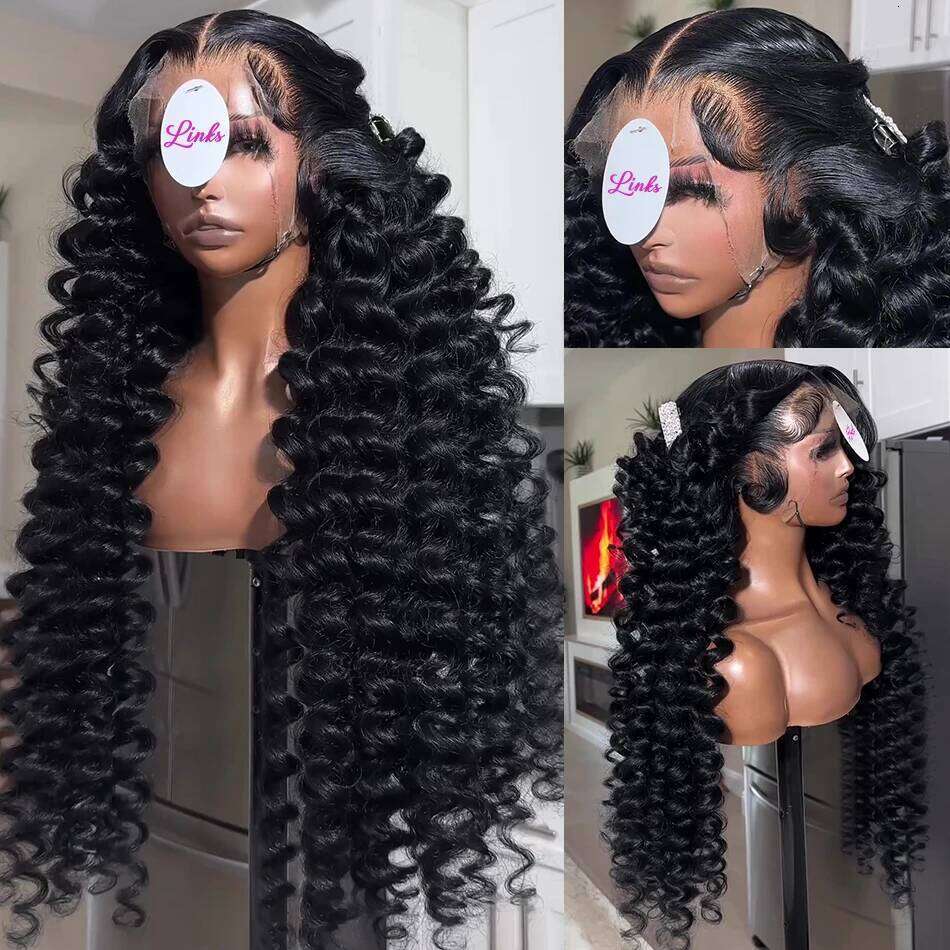 40 Inch Loose Deep Human Hair Wigs 13x6 Hd Transparent Frontal 250% Remy Water Wave 13x4 Lace Front Wig For Women