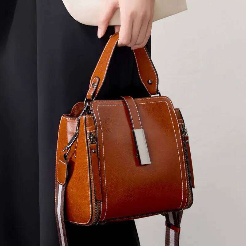 Genuine Leather Women's Shoulder Bag Vintage Designer Women Handbags Fashion Cowhide High Quality Crossbody Bags 3032
