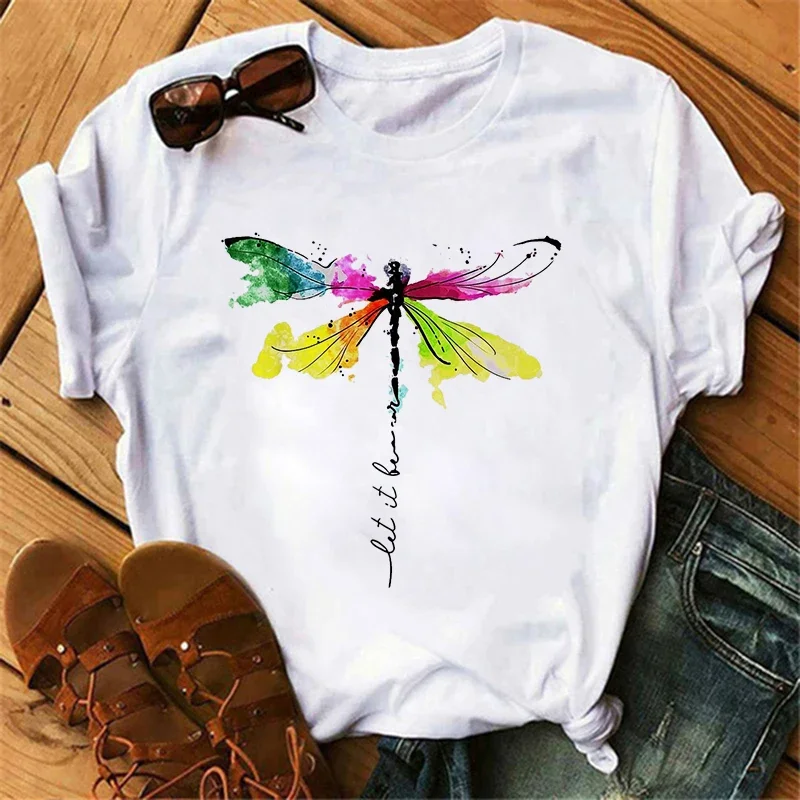 Gothic Women's Butterfly Tree Print Harajuku Designer T-Shirt Round Neck Top Short Sleeve Casual Summer Tee Shirt 2025 New
