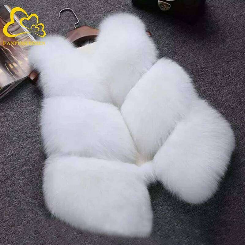 Fluffy Faux Fur Coat for Women, Thick Imitated Fox Overcoat, Warm Outwear, Female Fashion Vest, High Quality, Winter