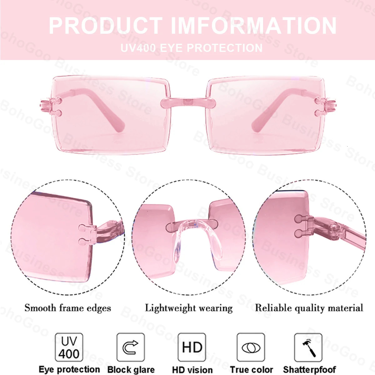 12-60Pcs Rimless Rectangle Party Sunglasses for guest Tinted Retro Square Glass UV400 Glasses for Wedding Birthday Outdoor Decor 250530