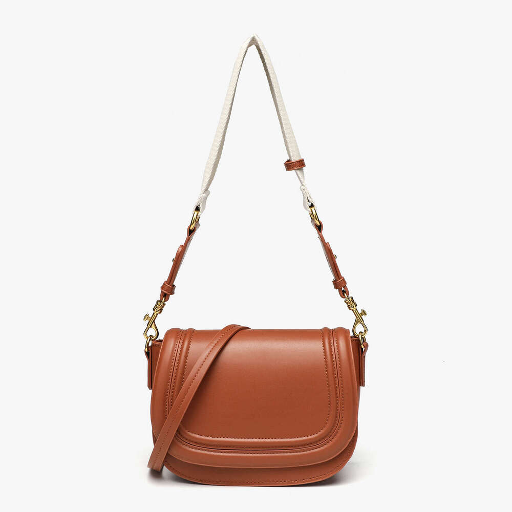 Z Brand Women's 2025 New Saddle Wide Shoulder Strap Crossbody Underarm Versatile Flap Ins Trend Bag