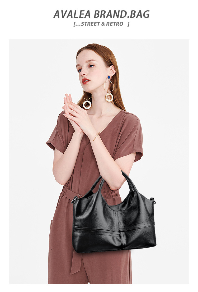 Free Shipping Designer Luxury Textured Soft Leather Handbag For Middle-aged Women, New Lightweight Commuter Large Capacity Shoulder And Crossbody Bag 
