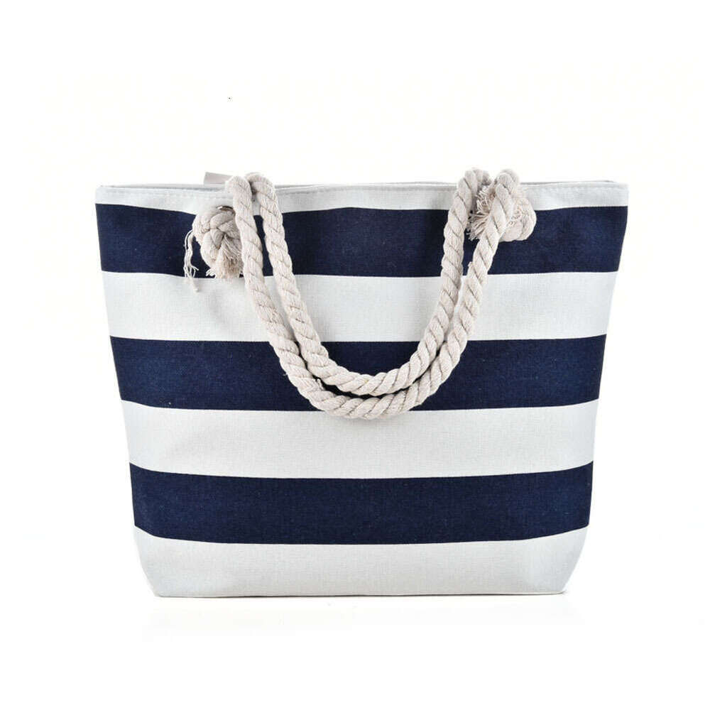 Large Capacity Striped Beach Women's Underarm Shoulder Simple Versatile Casual Storage Canvas Bag