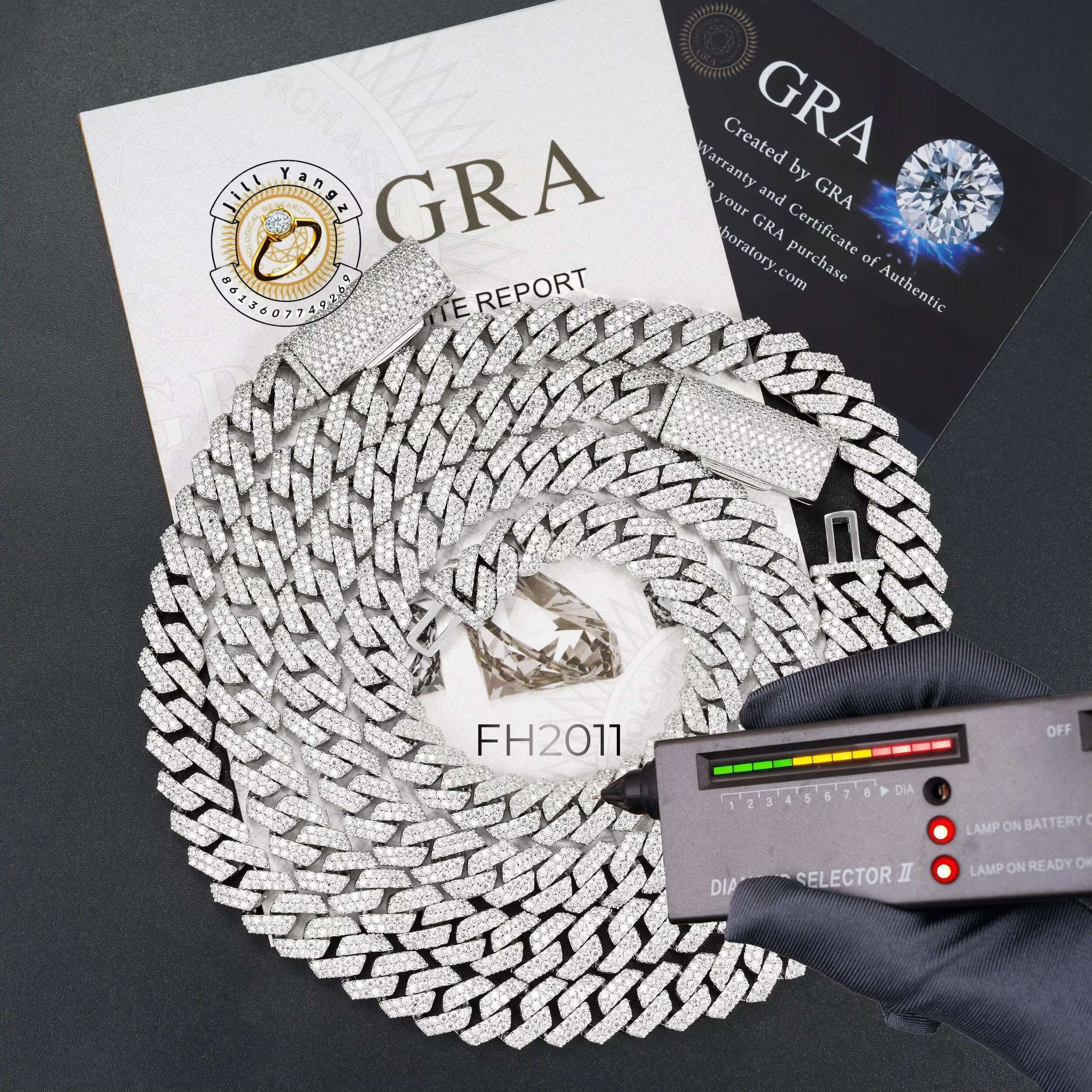 PROMOTION Fine 10mm Cuban Link Chain Bust Down Cuban Link VVS Moissanite 925 Hip Hop Iced Out 18k Gold Plated Necklace
