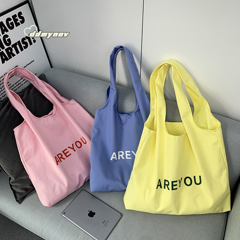 /Korean INS Niche Canvas Summer Thin Letter Sweet Pink Shoulder Bag ddmynov