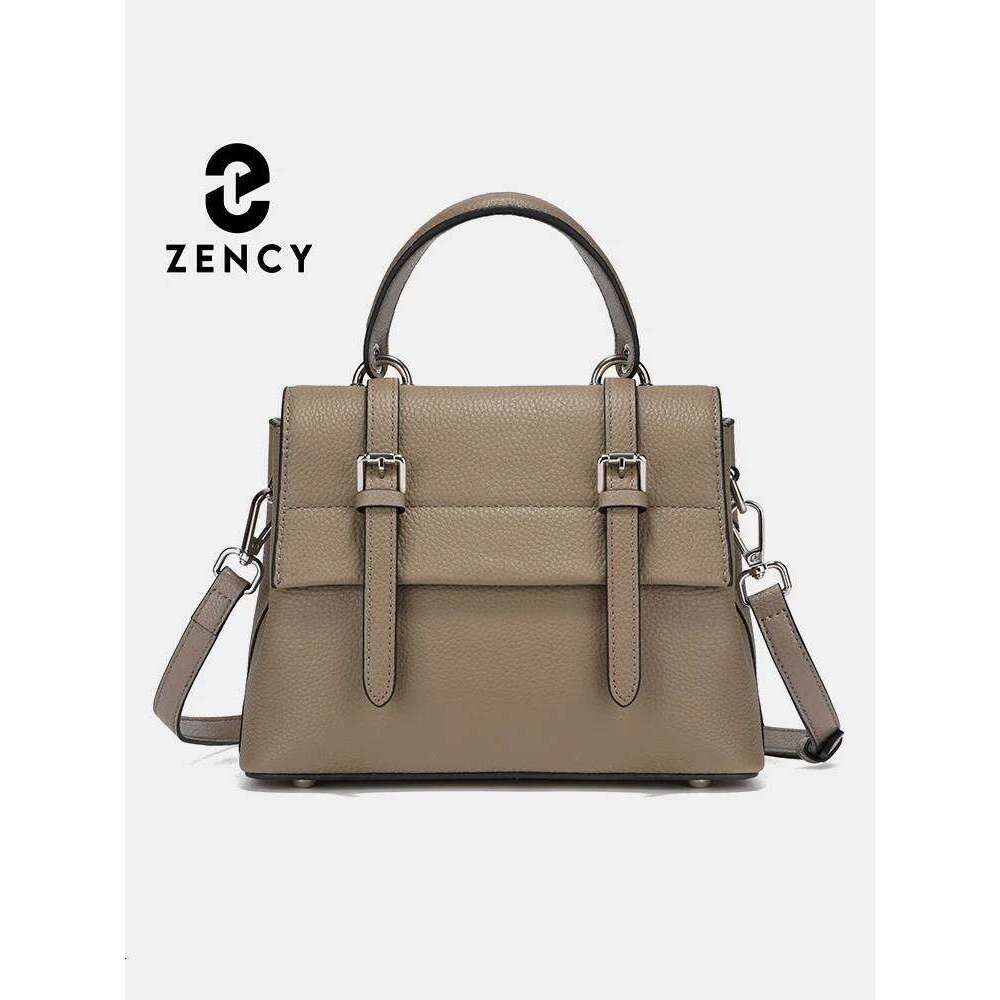 Zency Genuine Leather Vintage Handbag Versatile Women Bag Shoulder Crossbody Classic Small Square Bags Satchel 2025 New