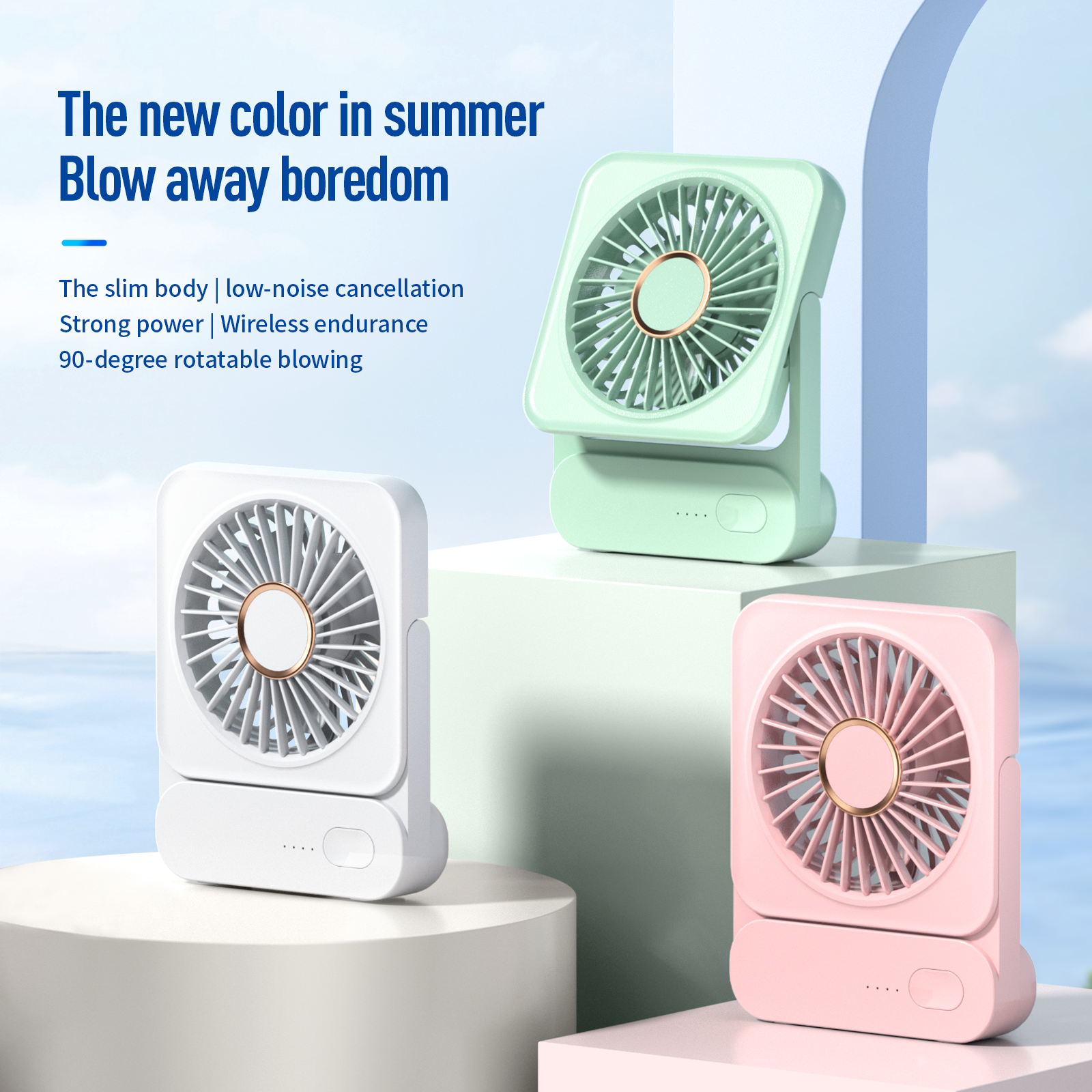 Portable Mini Fan - 3-Speed USB Rechargeable, Quiet Operation & Adjustable Angle, Desktop/Handheld Cooling Fan for Home, Office & Outdoor Summer Use