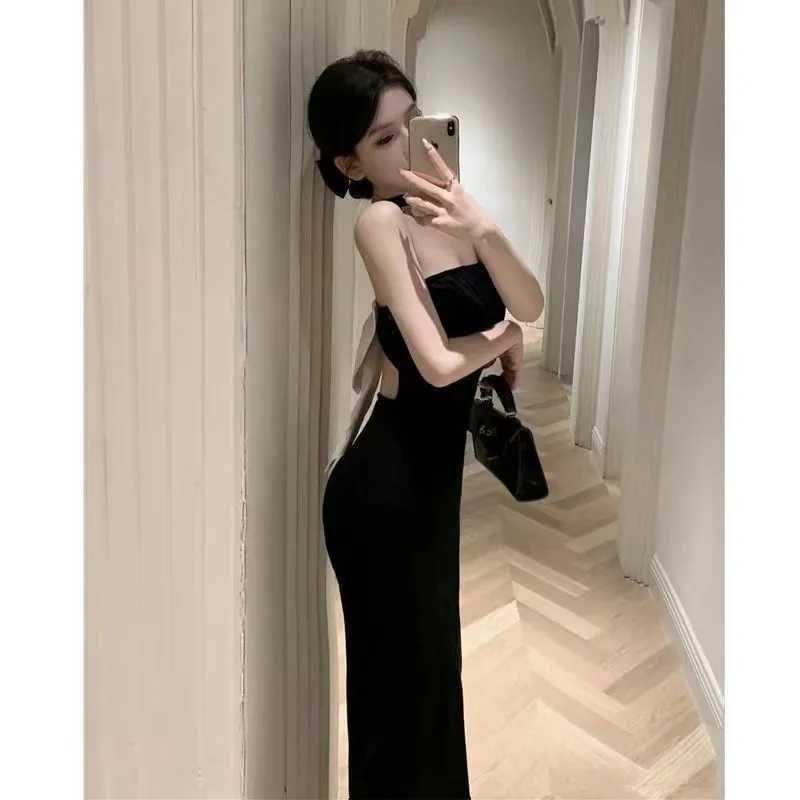 Color Block Neckline Dress Summer Sexy Spicy Girl Skirt Butterfly Knot Slim Fit Mini Split Knee Length One Shoulder AE Stock XJ250610
