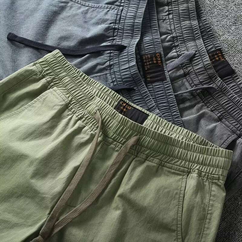 Summer Stretch Men's Casual Trendy Pure Cotton Slim Fit Cargo Five-Point Versatile Outdoor Wear Mid-Length Shorts B5