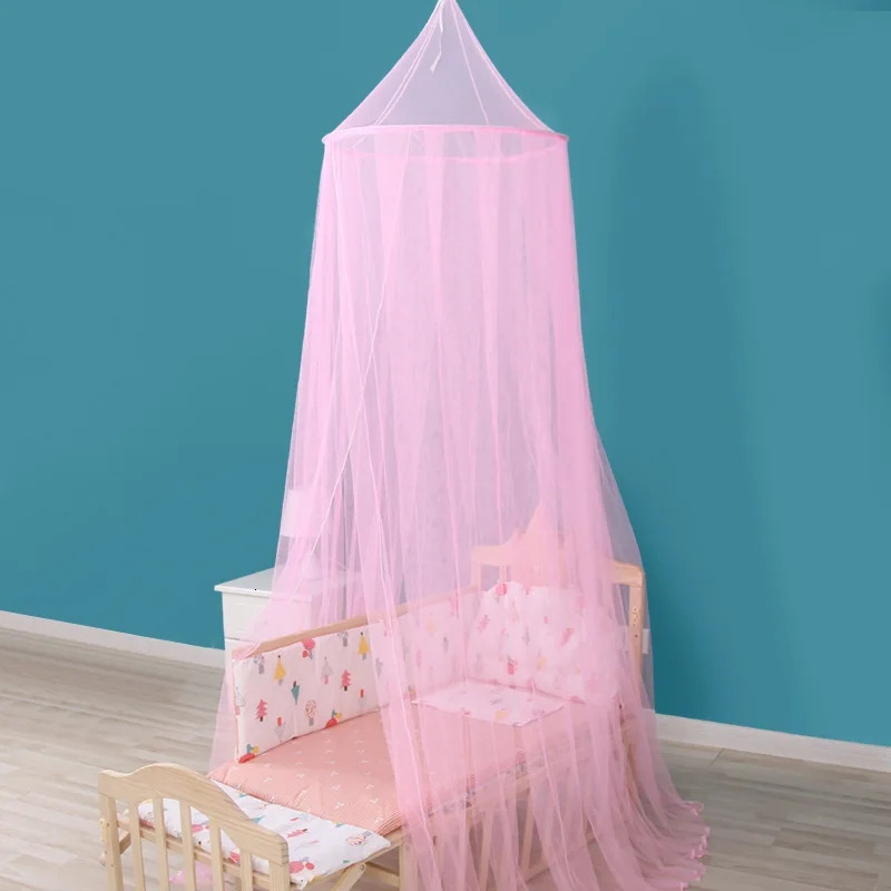 Baby Crib Hung Dome Mosquito Net with LED Light Princess Girls Fly Insect Hanging Tulle Curtains Canopy for Children Room 250604z