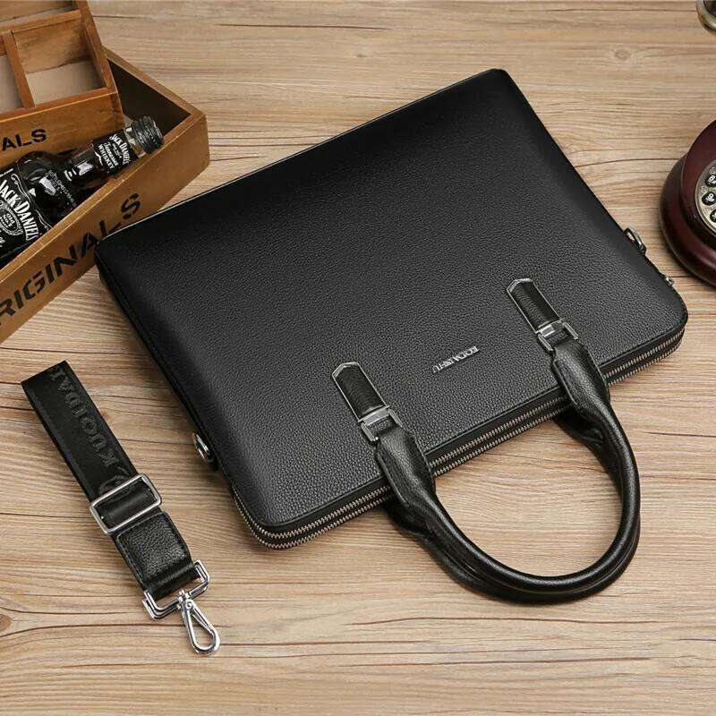 2023 New Cow Genuine Leather Business Men's Male Briefcase Shoulder Men Messenger Bag Tote Computer Bags