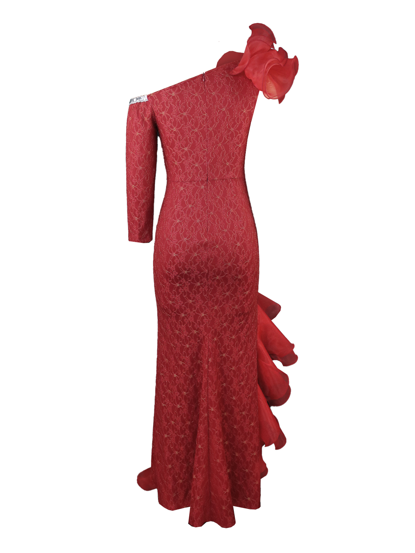 Women's Party Wedding Dresses Lace Long Length Irregular Ruffles Sexy Fashion Formal Occasion Designers Plus Size Lady Gowns