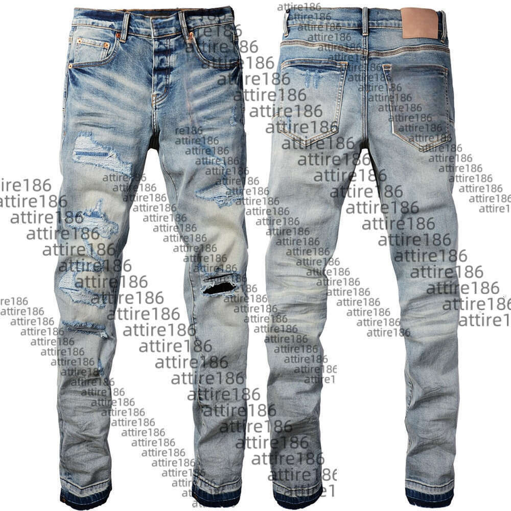 purples mens designer skinny jeans men pencil pants hole cotton print hip hop black jeans streetwear white trousers fashion pants high-end quality sli