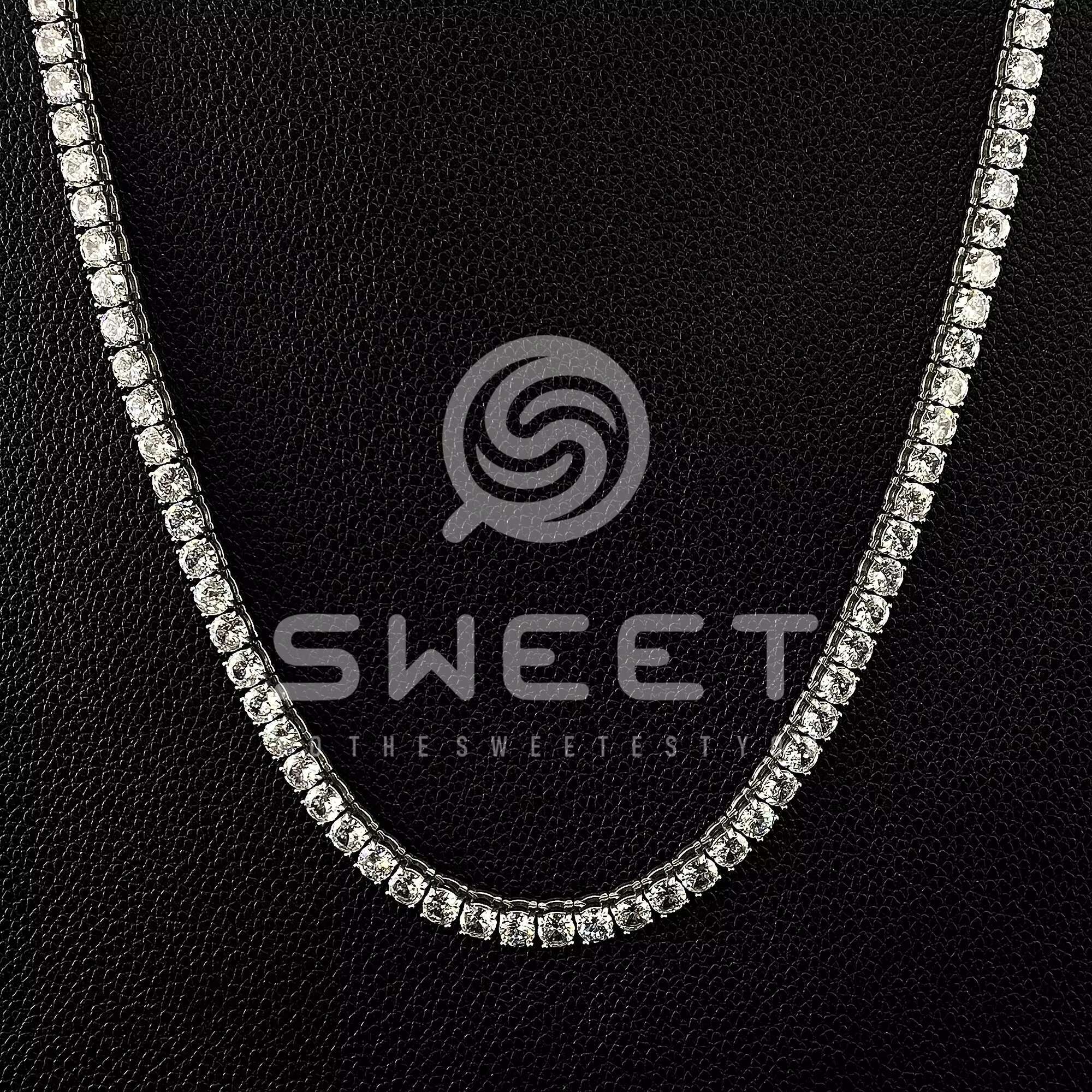 OACOCA 18k Stainless Steel Jewelry 3mm 4mm 5mm Moissanite Tennis Chain Necklace 316L Stainless Steel Tennis Necklace
