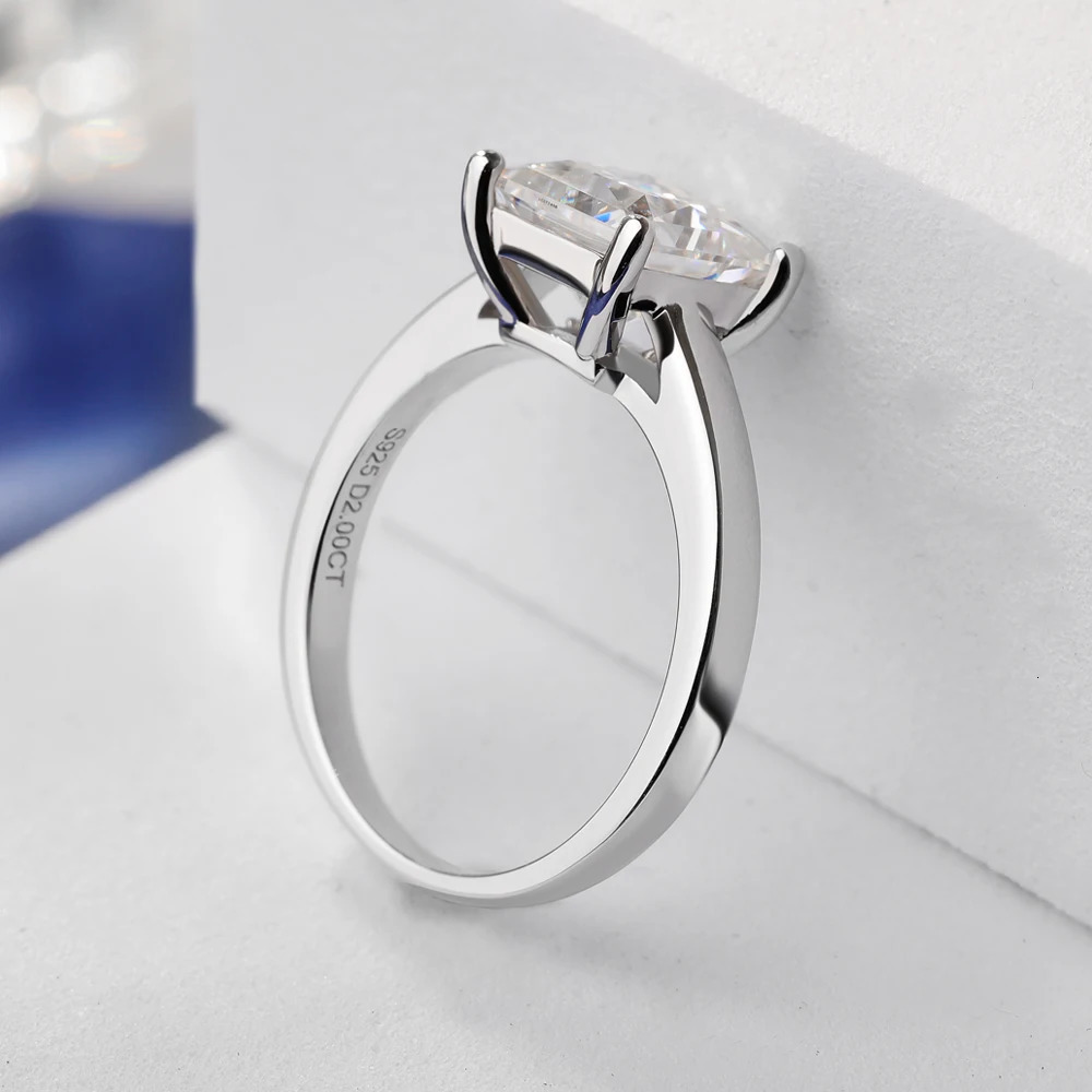 1-4 Princess Cut Rings for Women 925 Sterling Silver Solitaire Diamond Engagement Ring Wedding Bands Jewelry 250610