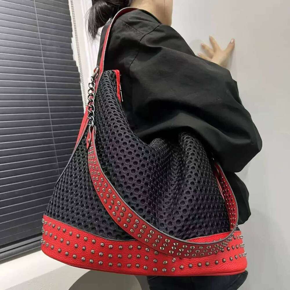 Y2K Revival: Styluxury bagdesigner baglish Ladies High-capacity Retro Spliced Tote Bag Perfect Fusion of Trendy Aesthetics
