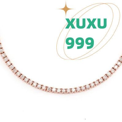 OACOCA Moissanite Chain Square Tennis Cluster Link Chain Sterling Silver 925 Moissanite Hip-hop Tennis Necklace