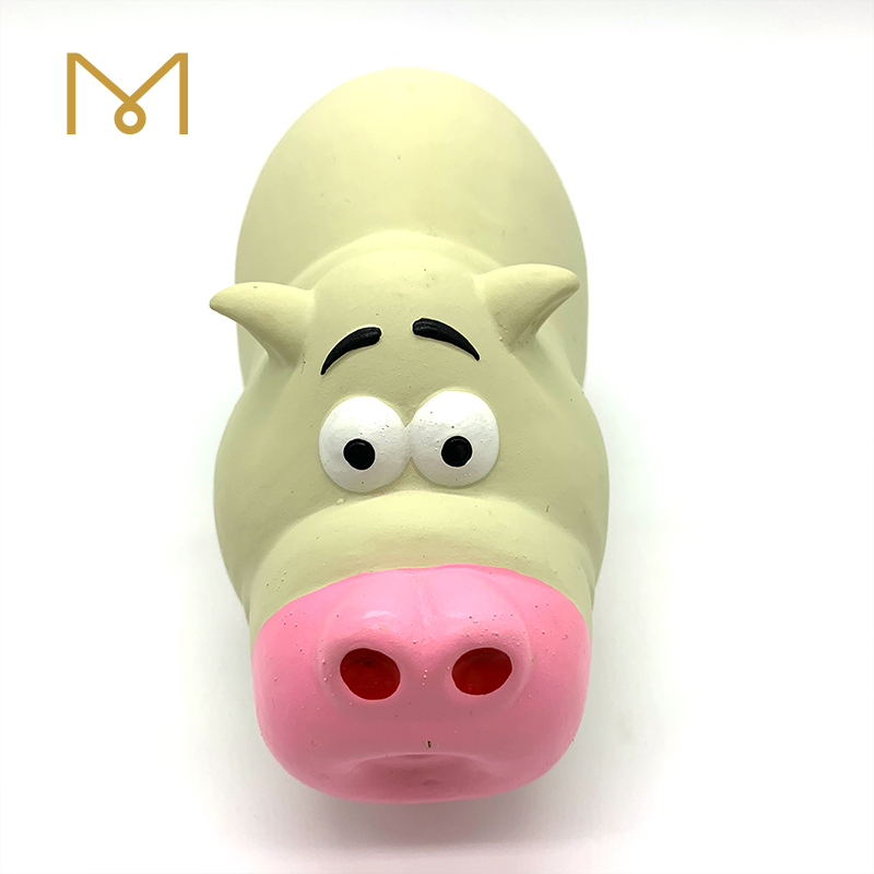 Latex Pig Chew Dog Toys Pink Wholesale Squeaky Natural Soft Rubber Pet Dog Toy 2pcs/Pack