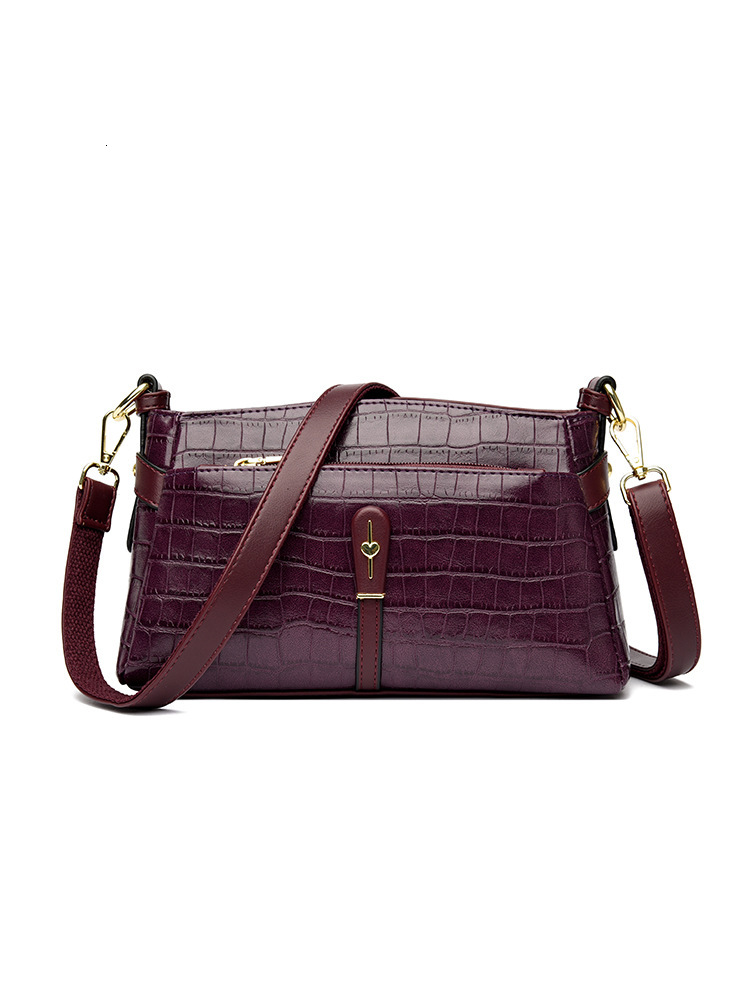 Free Shipping 2025 New Luxury Crocodile Pattern Middle-aged Designer Mom Bag Multi-layer Shoulder Bag Fashionable Women's Handbag Large Capacity 