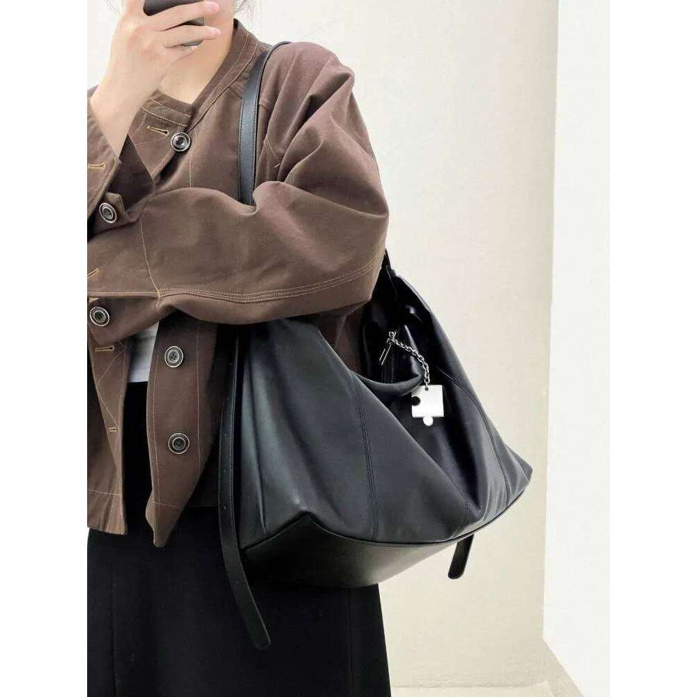 Office Retro New Women Designer Solid Color Genuine Single Shoulder Bag Soft Leather Handbag Tote Casual Crossbody Bags 2025/06/10