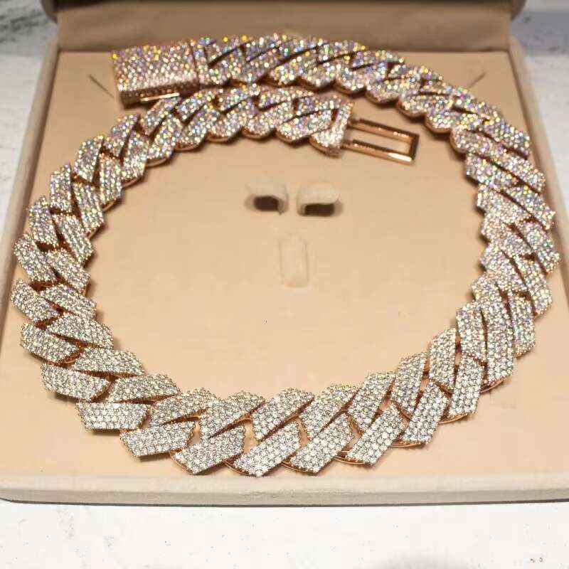 OACOCA Premium Quality Hip Hop Chain IGI Certified 18K Solid Gold Plated VVS Moissanite Diamond Cuban Chain Necklace S925 for Unisex