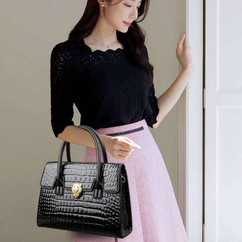 Designer Luxury Brand Handbags Designer Commuting Sac Alligator Patent Leather Shoulder Crossbody Hand Bags For Women Mother