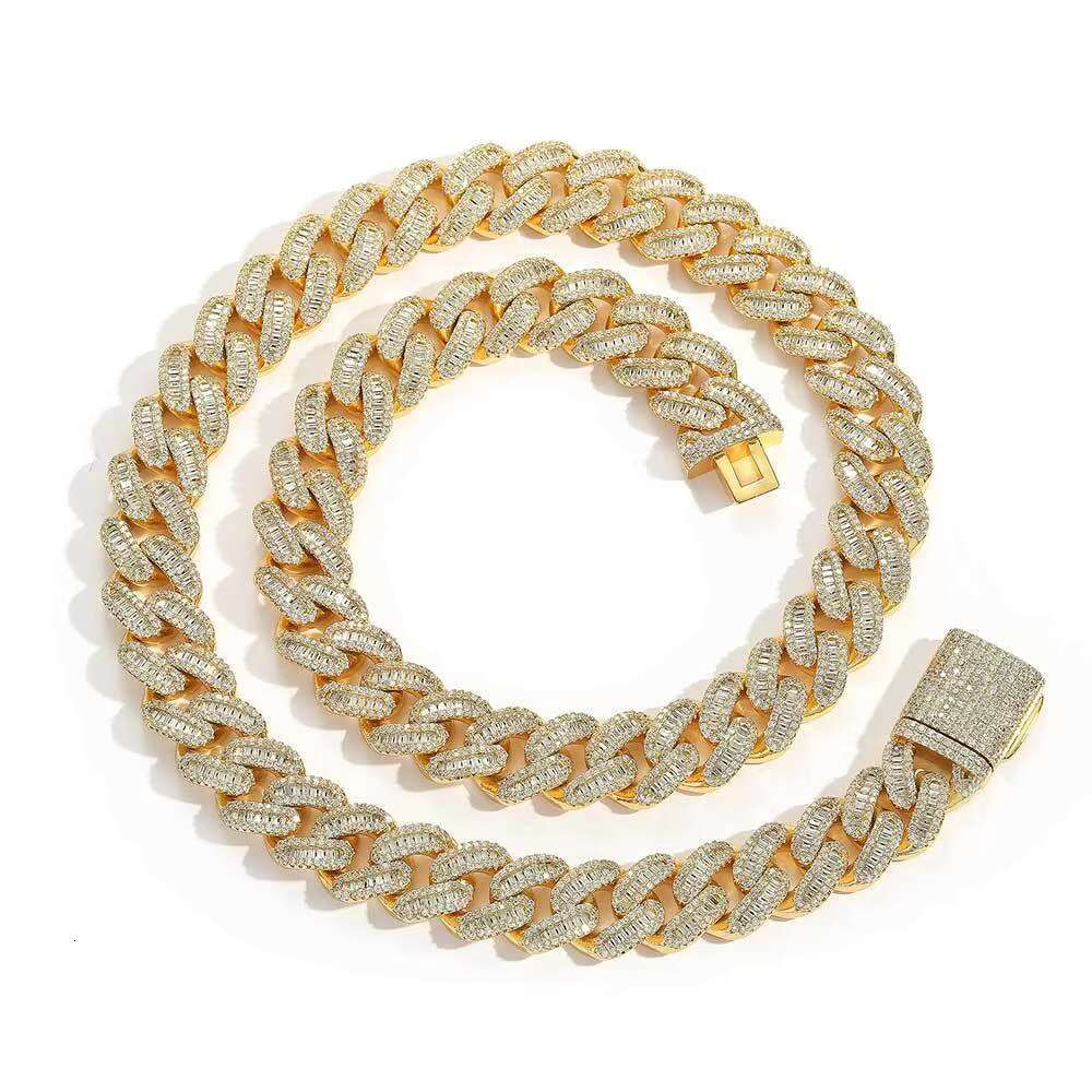 OACOCA Hip Hop 15mm Zircon Cuban Chain Necklace for Men 18k Gold Plated Iced Out Large Necklace Fine Fashion Chunky Necklace